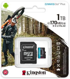 Карта памяти Kingston MicroSDXC Canvas Go! Plus 1TB + Adapter SDCG3/1TB