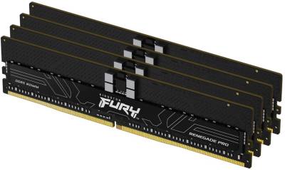 Оперативная память Kingston Server Memory FURY Renegade Pro RDIMM Black EXPO DDR5 128GB (4x32GB) 6400MHz CL32 ECC Registered Kit KF564R32RBE2K4-128
