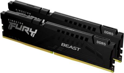 Оперативная память Kingston FURY Beast Black XMP DDR5 64GB (2x32GB) 6400MHz CL32 Kit KF564C32BBK2-64