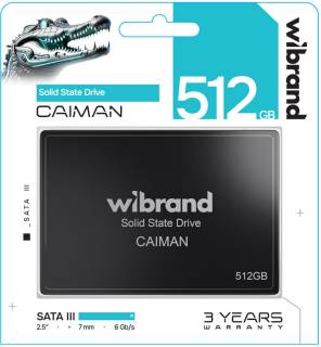 Внутренний HDD/SSD Wibrand Caiman 512GB 3D TLC WI2.5SSD/CA512GBST