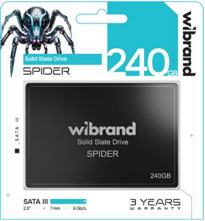 Внутренний HDD/SSD Wibrand Spider 240GB 3D NAND TLC WI2.5SSD/SP240GBST