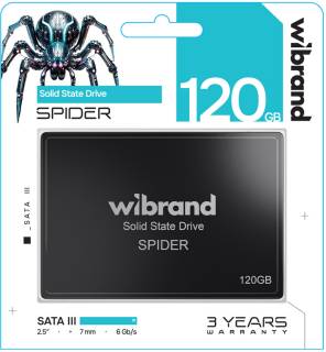 Внутренний HDD/SSD Wibrand Spider 120GB 3D NAND TLC WI2.5SSD/SP120GBST
