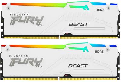 Оперативная память Kingston FURY Beast White RGB XMP DDR5 32GB (2x16GB) 6800MHz CL34 Kit KF568C34BWAK2-32