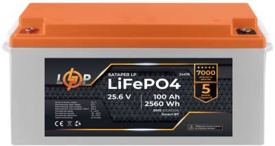 Аккумуляторная батарея LogicPower LiFePO4 25,6V - 100 Ah (2560Wh) (BMS 100A/50А) пластик Smart BT LP24478