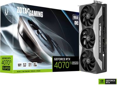 Видеокарта ZOTAC GAMING GeForce RTX 4070 Ti SUPER SOLID OC 16GB ZT-D40730RC-10P