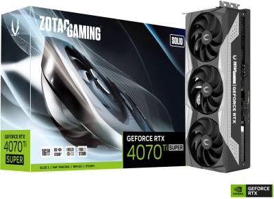 Видеокарта ZOTAC GAMING GeForce RTX 4070 Ti SUPER SOLID 16GB ZT-D40730R-10P