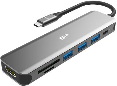 Разветвитель Silicon Power 7-in-1 Boost SU20 Silver Aluminum SPU3C07DOCSU200G