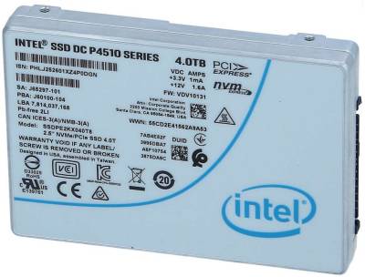 Внутренний HDD/SSD Intel SSD DC P4510 Series 4TB U.2 NVMe PCIe 3.1 x4 3D NAND TLC SSDPE2KX040T801