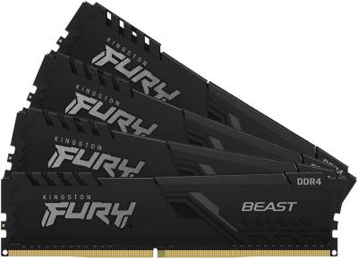 Оперативная память Kingston FURY Beast Black XMP DDR4 64GB (4x16GB) 3200MHz CL16 Kit KF432C16BB1K4/64