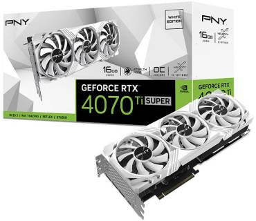 Видеокарта PNY GeForce RTX 4070 Ti SUPER 16GB VERTO Triple Fan OC WHITE VCG4070TS16TFWXPB1-O