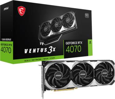 Видеокарта MSI GeForce RTX 4070 VENTUS 3X E1 12GB OC RTX 4070 VENTUS 3X E1 12G OC