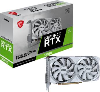 Видеокарта MSI GeForce RTX 3050 VENTUS 2X XS WHITE 8G OC RTX 3050 VENTUS 2X XS WH 8G OC