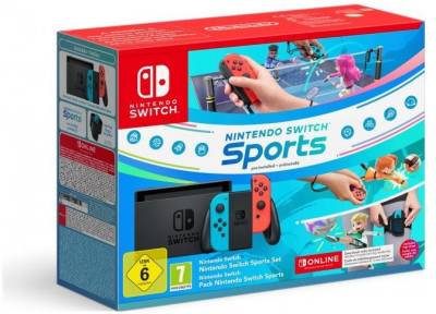 Игровая приставка NINTENDO Switch Neon Blue-Red (Upgraded version) +Nintendo Switch Sports + Switch Online 12m NSH085