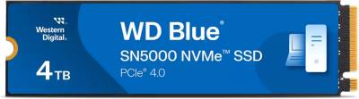 Внутренний HDD/SSD Western Digital WD Blue SN5000 4TB M.2 2280 NVMe PCIe Gen4 x4 TLC WDS400T4B0E