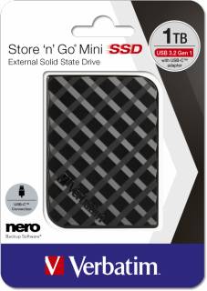 Внешний HDD Verbatim External SSD Store-n-Go Mini 1TB Black USB 3.2 Gen1 Type-C 53237