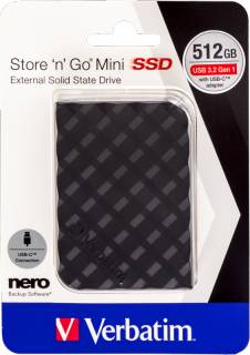 Внешний HDD Verbatim External SSD Store-n-Go Mini 512GB Black USB 3.2 Gen1 Type-C 53236