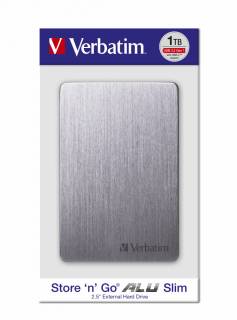 Внешний HDD Verbatim Store-n-Go Alu Slim 1TB Space Gray USB 3.2 Gen1 Type-C 53662