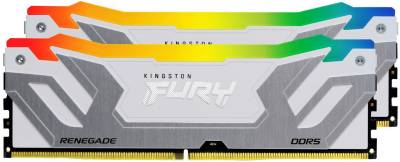 Оперативная память Kingston FURY Renegade Silver/White RGB CUDIMM XMP DDR5 48GB (2x24GB) 8400MHz CL40 Kit KF584CU40RWAK2-48