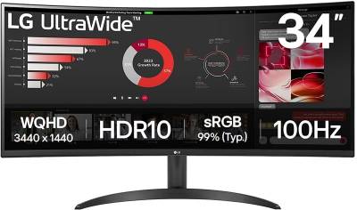 Монитор Lg 34' Curved UltraWide QHD Monitor 34WR50QK-B
