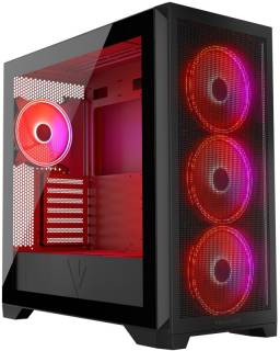 Корпус Modecom VOLCANO EXPANSE S ARGB 4x140mm fans MIDI USB 3.0x2+TYPE-C BLACK AT-EXPANSE-SG-10-000000