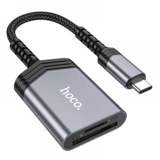 Картридер HOCO UA25 2-in-1 card reader Type-C Metal Gray 6942007608862