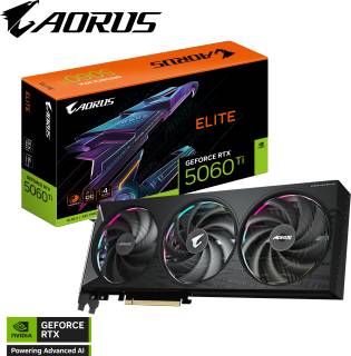Видеокарта Gigabyte AORUS GeForce RTX 5060 Ti ELITE 16GB GV-N506TAORUS E-16GD