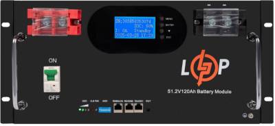 Аккумуляторная батарея LogicPower LiFePO4 51,2V - 120 Ah 6000Wh (Smart BMS 100A) с LCD RM AB RS485/CAN LP30385