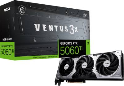 Видеокарта MSI GeForce RTX 5060 Ti 16GB VENTUS 3X OC RTX 5060 Ti 16G VENTUS 3X OC