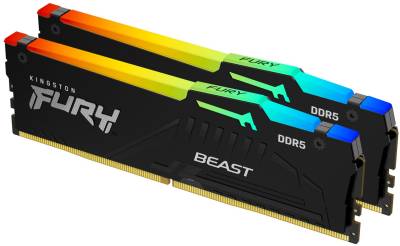 Оперативная память Kingston FURY Beast Black RGB EXPO DDR5 128GB (2x64GB) 5600MHz CL36 Kit KF556C36BBEAK2-128