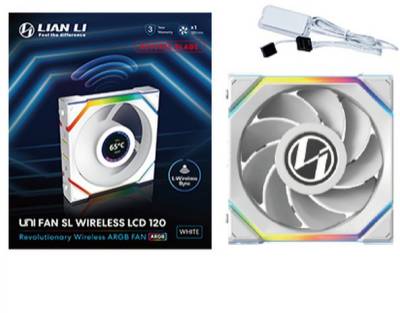 Вентилятор Lian Li Uni Fan SL Wireless LCD 120 Reverse Blade (G99.12RSLLCD1W1W.00) White