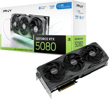 Видеокарта PNY GeForce RTX 5080 Overclocked Triple Fan 16GB VCG508016TFXPB1-O