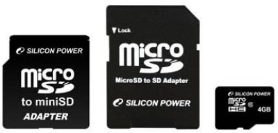 Карта памяти Silicon Power microSDHC 4 Gb class 4 SP004GBSTH004V30