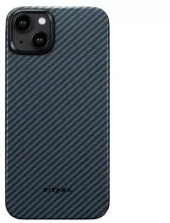 Pitaka MagEZ Case 4 for iPhone 15 Twill 1500D - Black/Blue KI1508