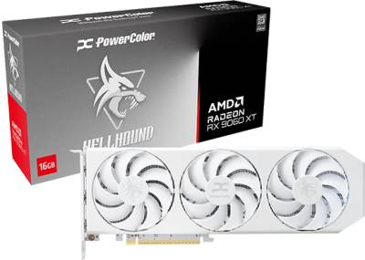 Видеокарта PowerColor Hellhound Spectral White AMD Radeon RX 9060 XT 16GB RX9060XT 16G-L/OC/WHITE