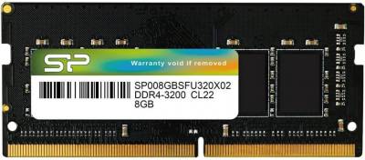 Оперативная память Silicon Power So-Dimm DDR4 8GB 3200MHz CL22 SP008GBSFU320X02
