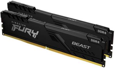 Оперативная память Kingston FURY Beast Black XMP DDR4 32GB (2x16GB) 3200MHz CL16 Kit KF432C16BB1K2/32WP