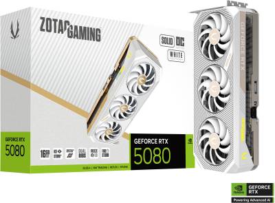 Видеокарта ZOTAC GAMING GeForce RTX 5080 SOLID OC White Edition 16GB ZT-B50800Q-10P