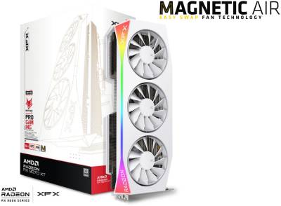 Видеокарта XFX Mercury AMD Radeon RX 9070XT OC White Magnetic Air Edition with RGB 16GB RX-97TMARGW9