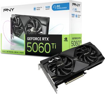 Видеокарта PNY GeForce RTX 5060 Ti 16GB Overclocked Dual Fan VCG5060T16DFXPB1-O