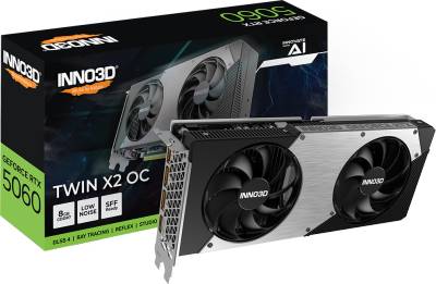 Видеокарта Inno3D GeForce RTX 5060 TWIN X2 OC 8GB N50602-08D7X-195070N