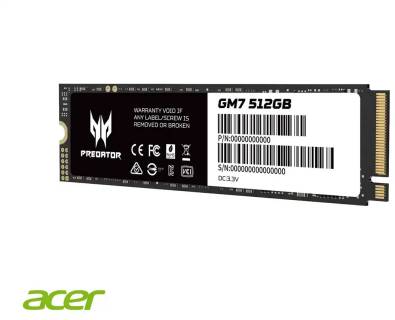 Внутренний HDD/SSD Acer Predator GM7 512GB M.2 2280 NVMe PCIe Gen4 x4 TCL BL.9BWWR.117