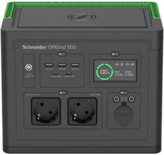 Schneider OffGrid Portable Power Station 500W/517Wh Black and Green PPS500-GR