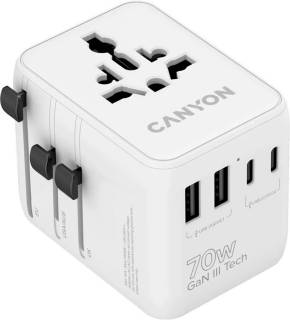 Canyon Travel Adapter OnTour 20 EU/UK/US/AUS 70W  White CNS-TA70W1006W