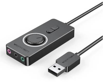 Vention USB External Sound Card USB to 3.5mm Audio Adapter USB to Earphone Microphone for Macbook Computer Laptop PS4 Sound Card CDRB