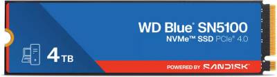 Внутренний HDD/SSD Western Digital WD Blue SN5100 4TB M.2 2280 NVMe PCIe Gen4 x4 TLC WDS400T5B0E