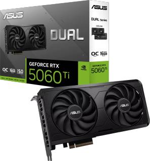 Видеокарта ASUS Dual GeForce RTX 5060 Ti EVO OC Edition 16GB DUAL-RTX5060TI-O16G-EVO