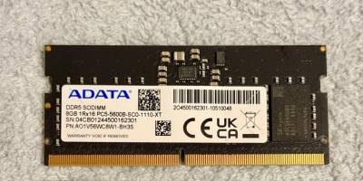 Память A-Data So-Dimm DDR5 8GB 5600MHz CL46 AO1V56WC8W1-BH3S