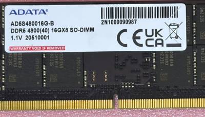 Оперативная память A-Data So-Dimm DDR5 16GB 4800MHz CL40 AD5S480016G-B