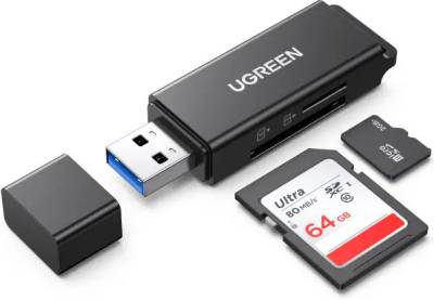 Картридер Ugreen USB 3.0 to TF + SD Dual Card Reader CM104 Black 40752