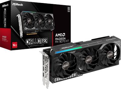 Видеокарта ASRock Radeon RX 9070 XT Challenger 16GB (RX9070XT CL 16G) 90-GA61ZZ-00UANF